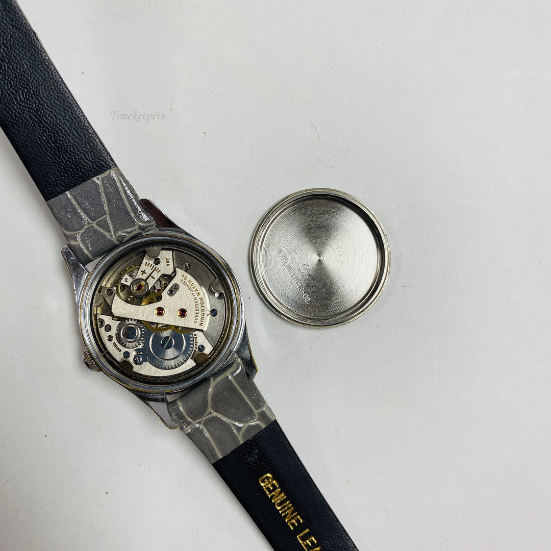 f440 Vintage Elmont Incabloc Swiss Mechanical Men's Wrist Watch Silver Tone 17J