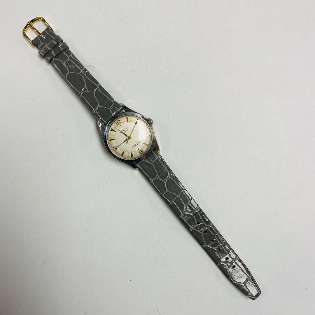 f440 Vintage Elmont Incabloc Swiss Mechanical Men's Wrist Watch Silver Tone 17J