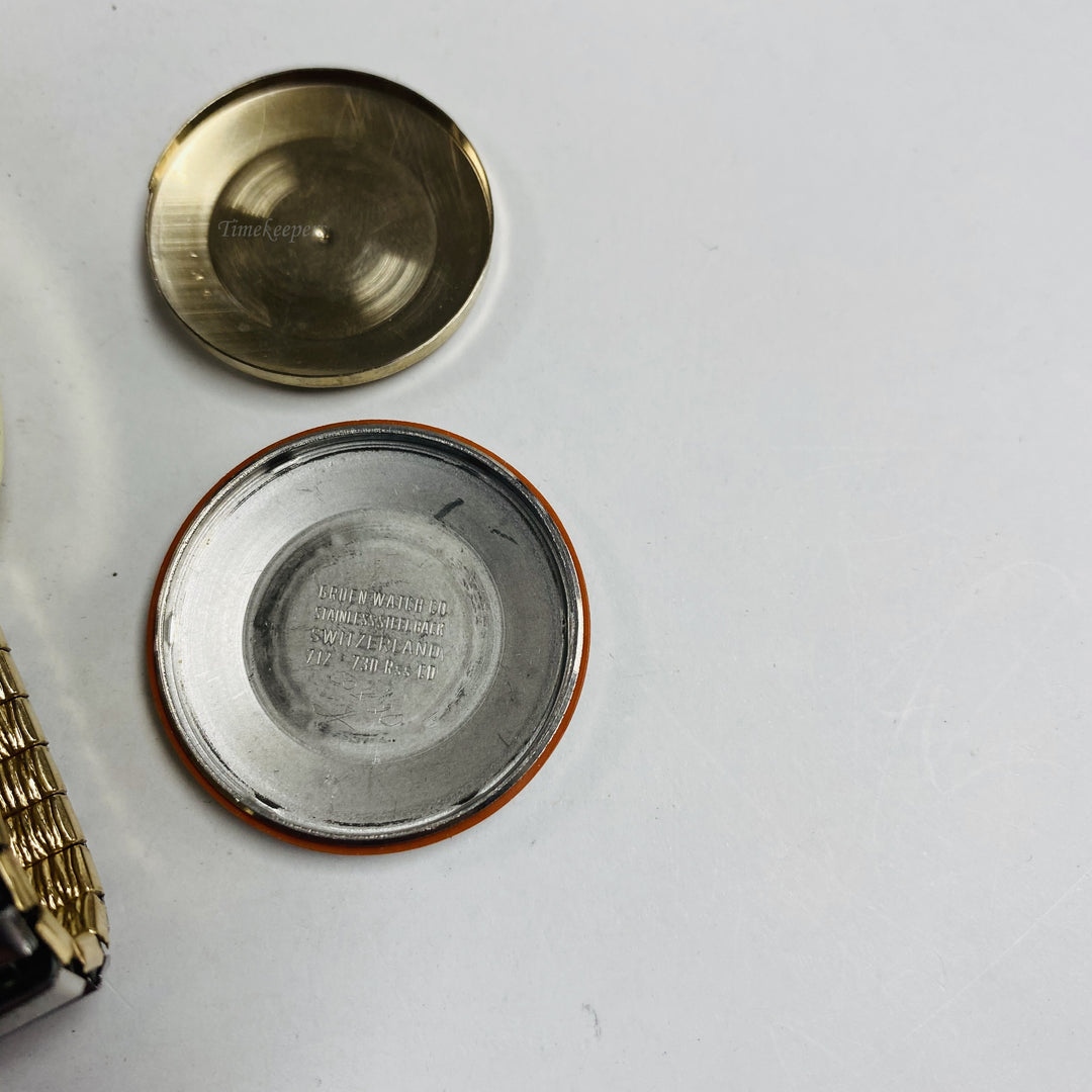 f449 Vintage Gruen Precision Swiss Autowind Men's Wrist Watch Gold Tone 17J