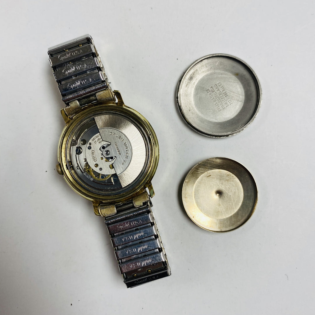 f451 Vintage Gruen Autowind Swiss Made Men's Wrist Watch Gold Tone 17J