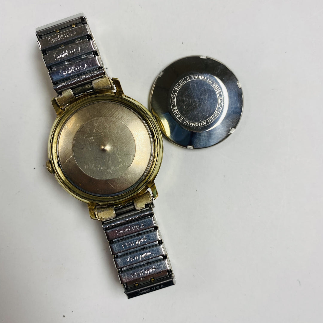 f451 Vintage Gruen Autowind Swiss Made Men's Wrist Watch Gold Tone 17J