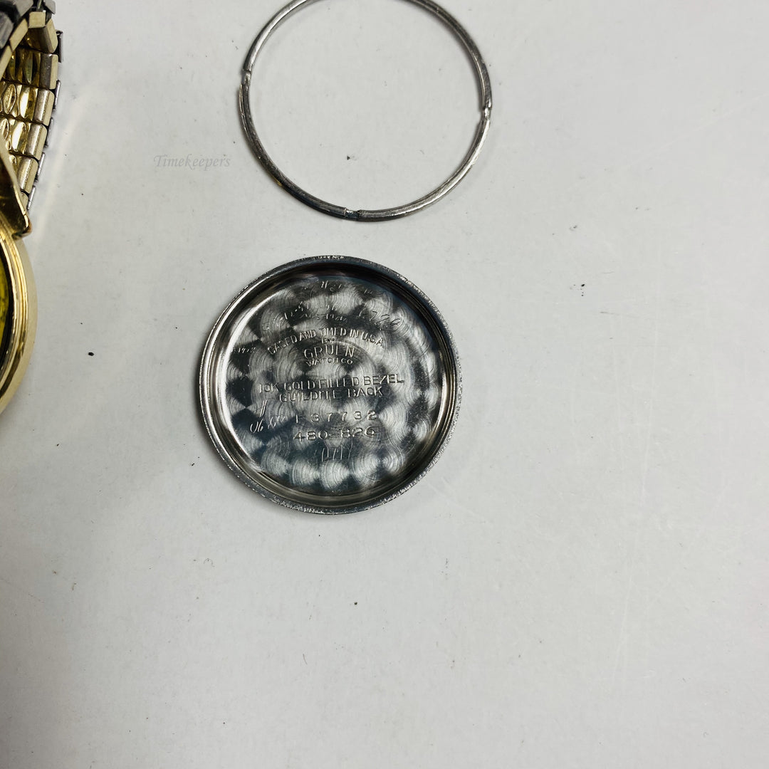 f453 Vintage Gruen Precision Swiss Made Men's Wrist Watch Gold Tone 17J