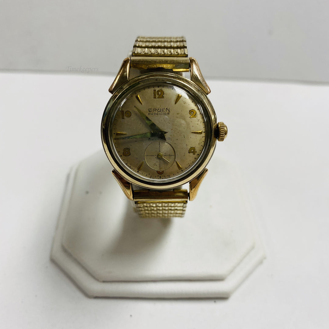 f453 Vintage Gruen Precision Swiss Made Men's Wrist Watch Gold Tone 17J