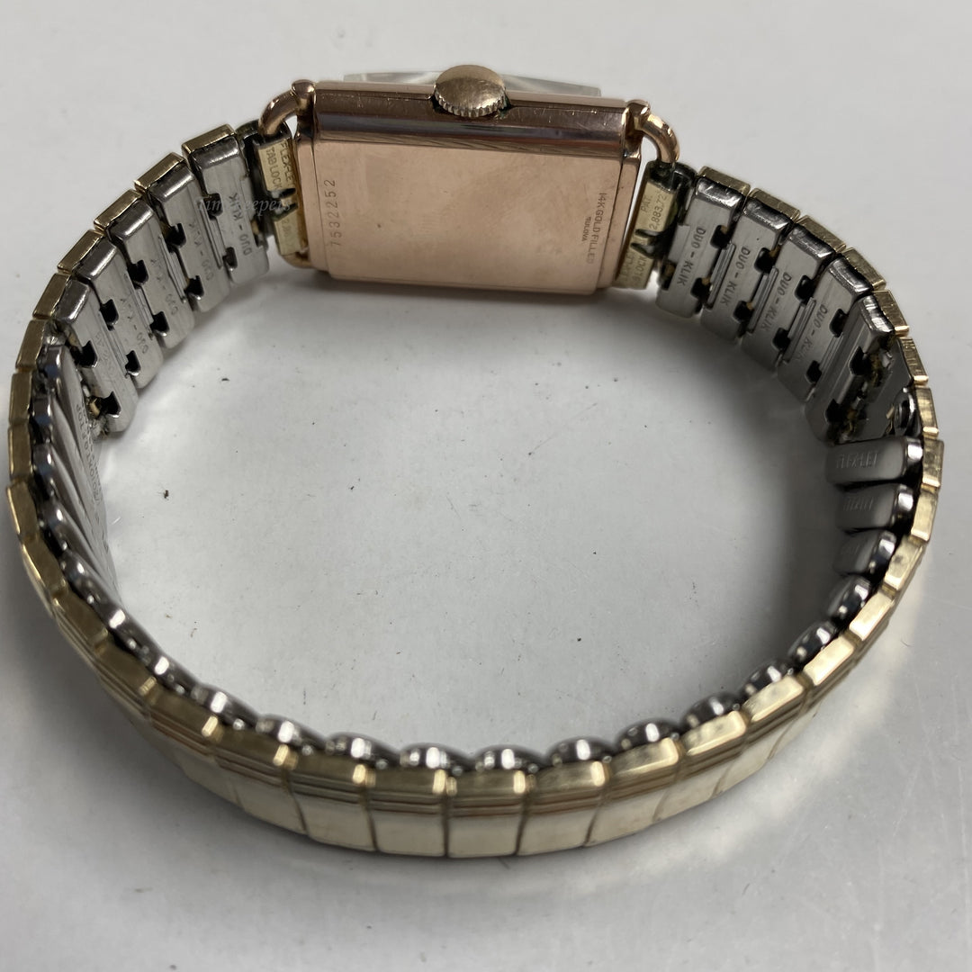 f459 Vintage Bulova USA Mechanical Men's Wrist Watch Rose Gold Tone 21J