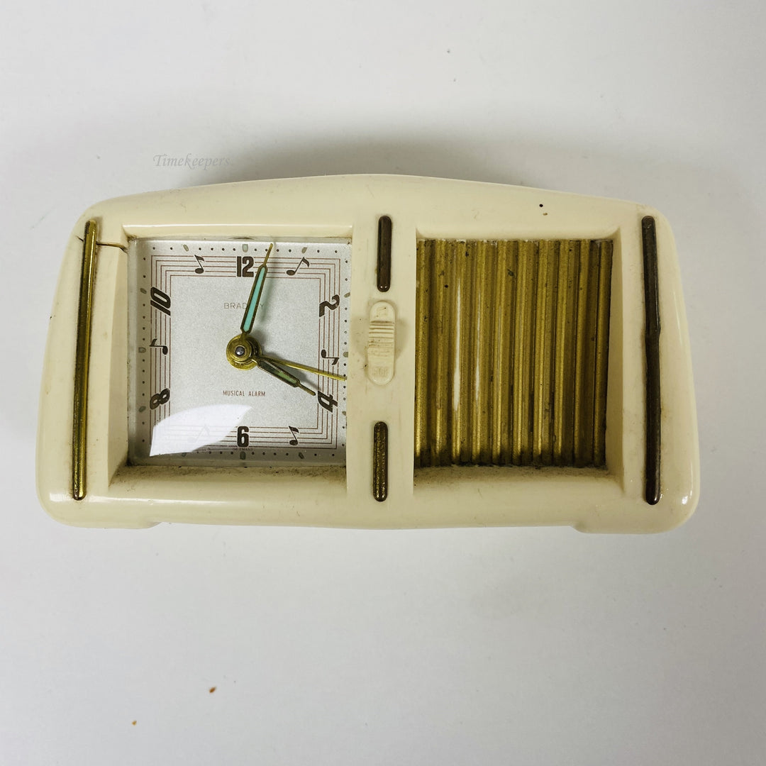 f470 Vintage Bradley Musical Alarm Mantel Standing Clock Made in Germany