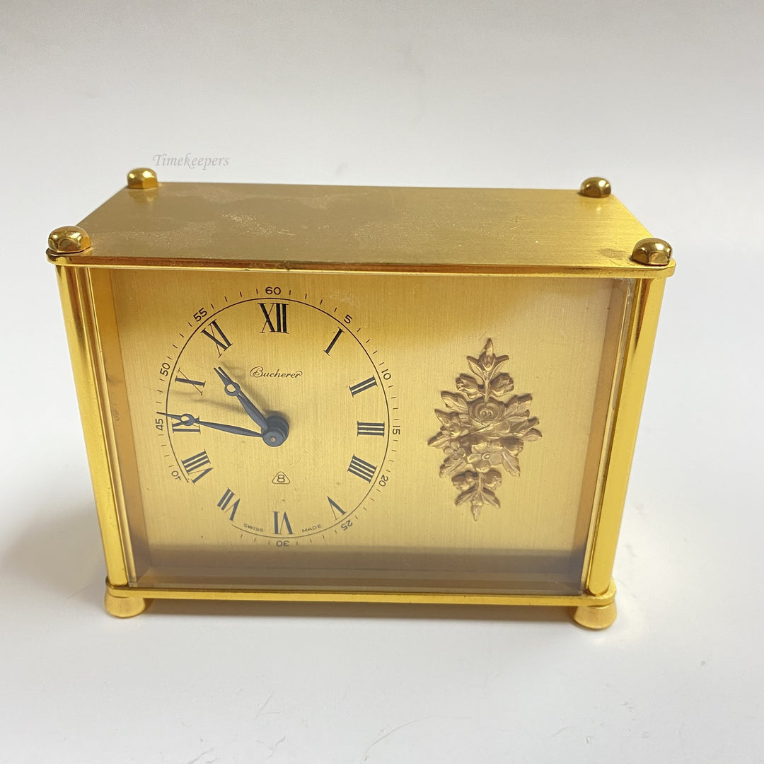 f494 Vintage Bucherer Swiss Made Shelf Alarm Clock Lara's Theme Doctor Zhivago