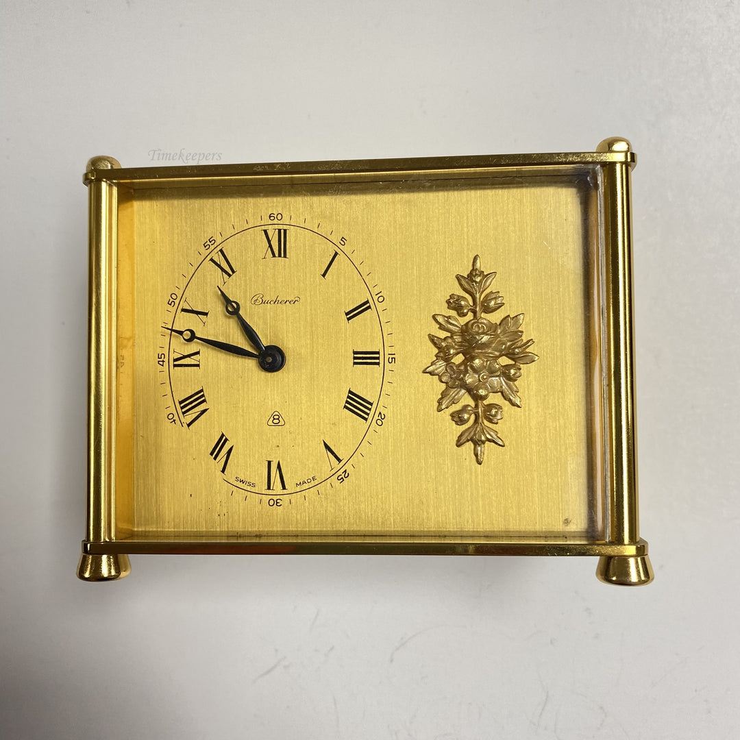 f494 Vintage Bucherer Swiss Made Shelf Alarm Clock Lara's Theme Doctor Zhivago