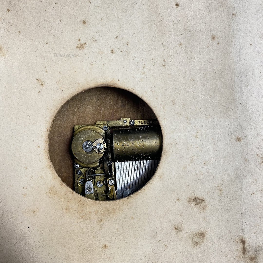 f499 Antique Victorian Velvet Photo Album Front Mirror Ornate Brass Musical Box