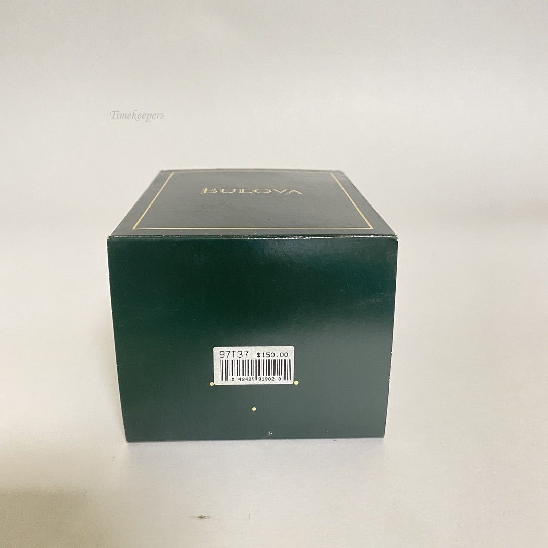 f501 Vintage Bulova Watch Empty Display Storage Collection Box Green Emerald