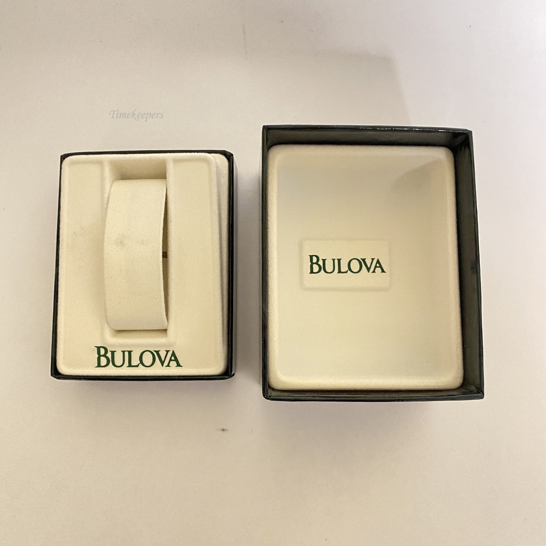 f501 Vintage Bulova Watch Empty Display Storage Collection Box Green Emerald