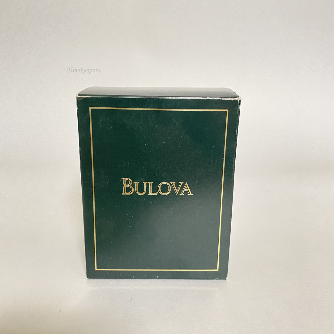 f501 Vintage Bulova Watch Empty Display Storage Collection Box Green Emerald