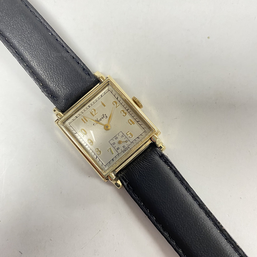 f548 Vintage Moritz Swiss Mechanical Men's Wrist Watch 17 Jewels 10K GF