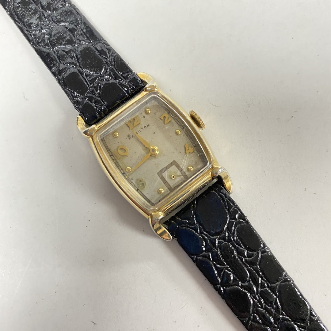 f551 Vintage Hamilton Mechanical Men's Wrist Watch 17 Jewels 10K Gold Filled