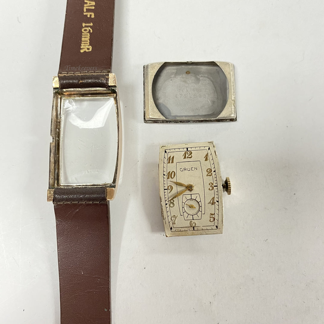 f553 Vintage Gruen Switzerland Mechanical Men's Wrist Watch 17Jewels