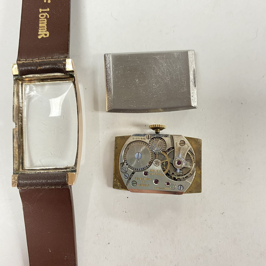 f553 Vintage Gruen Switzerland Mechanical Men's Wrist Watch 17Jewels