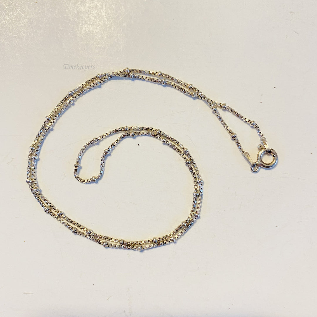 f588 Vintage Sterling Silver 925 Italy Box Chain Necklace 17"