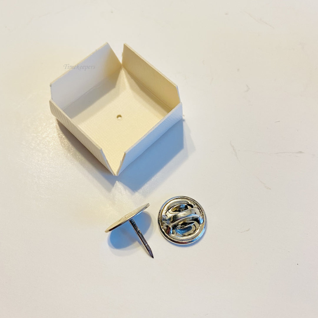 f602 Vintage Sterling Silver Brushed Finish Oval Tie Tack