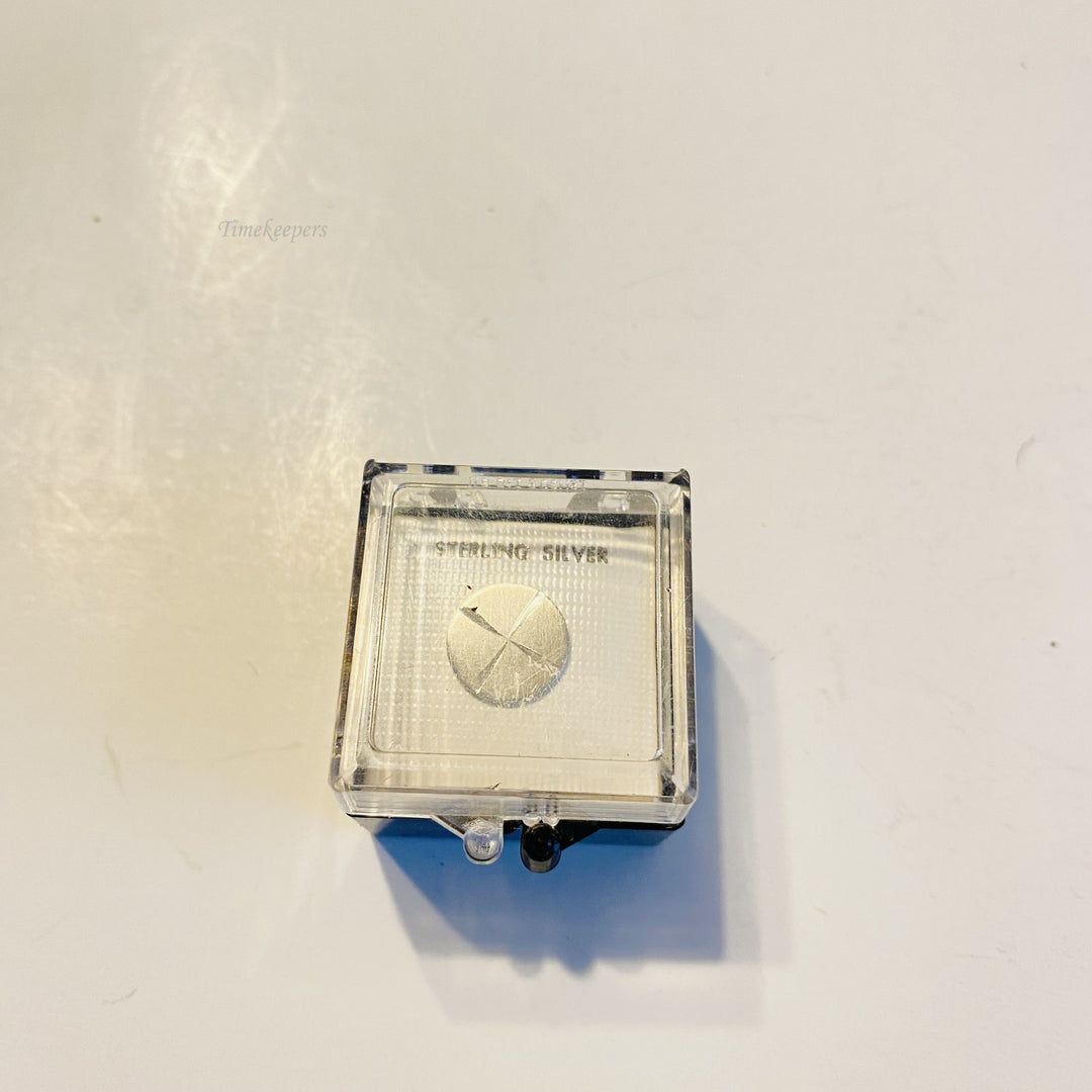 f603 Vintage Sterling Silver Brushed Finish Round Tie Tack