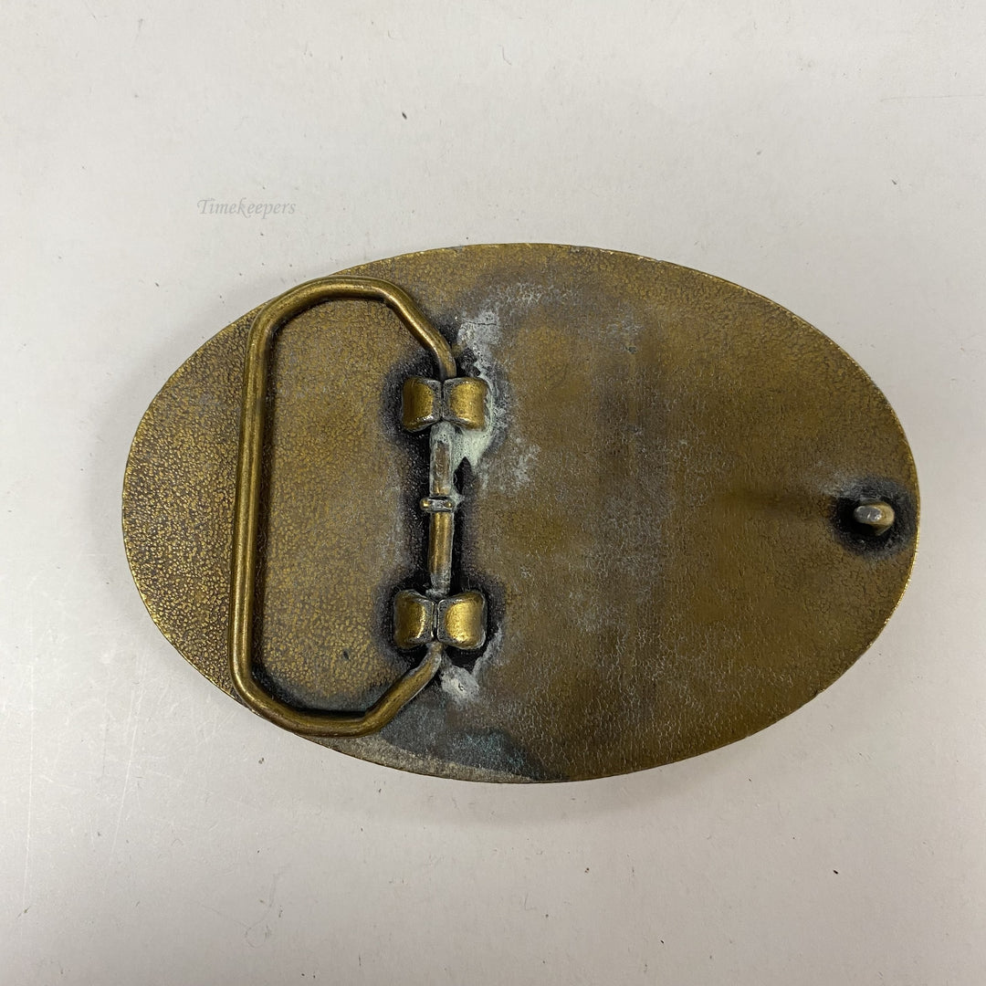 f608 Vintage Gold Tone Bull Limited Edition Belt Buckle