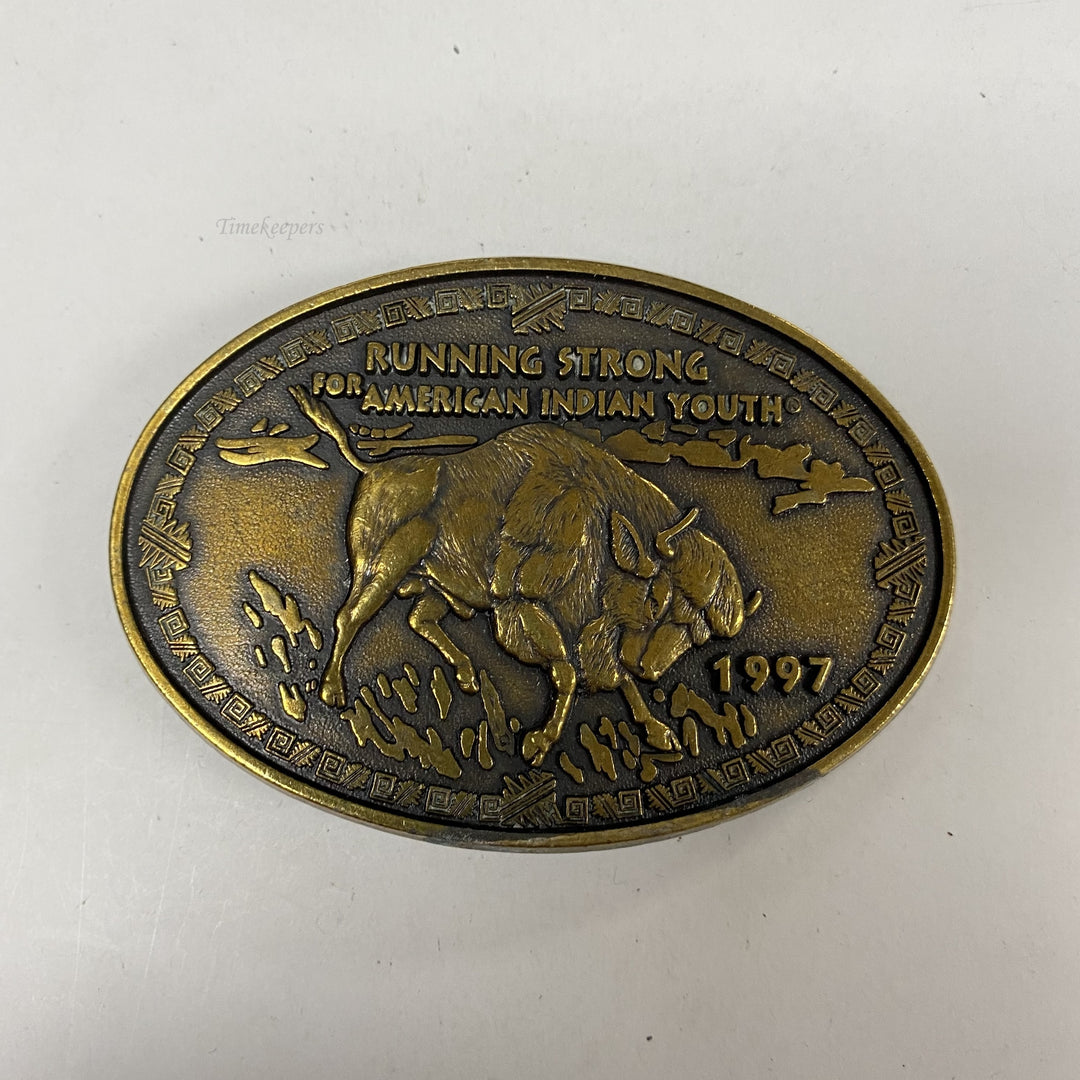 f608 Vintage Gold Tone Bull Limited Edition Belt Buckle