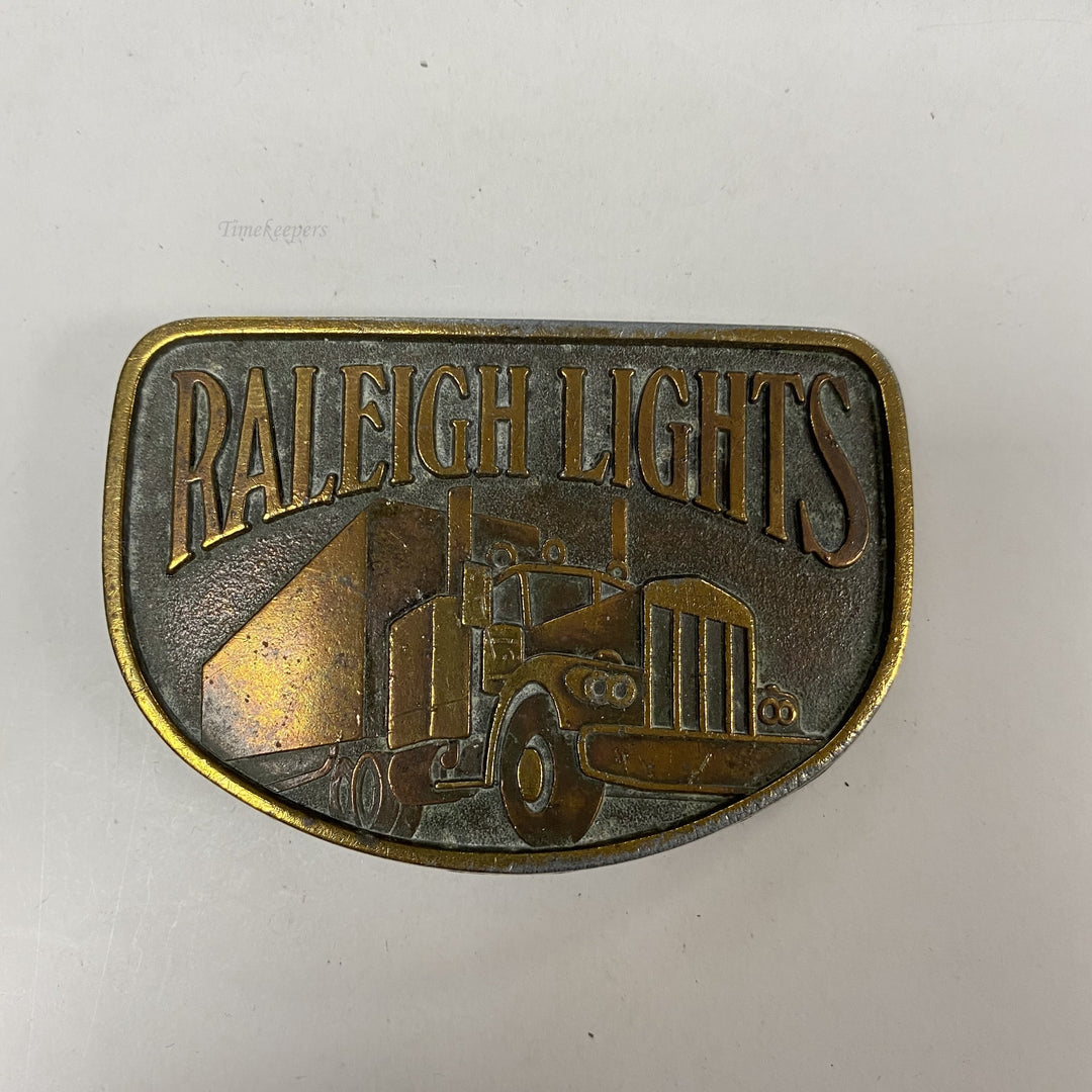 f610 Vintage Gold Tone Limited Edition Belt Buckle Raleigh Lights