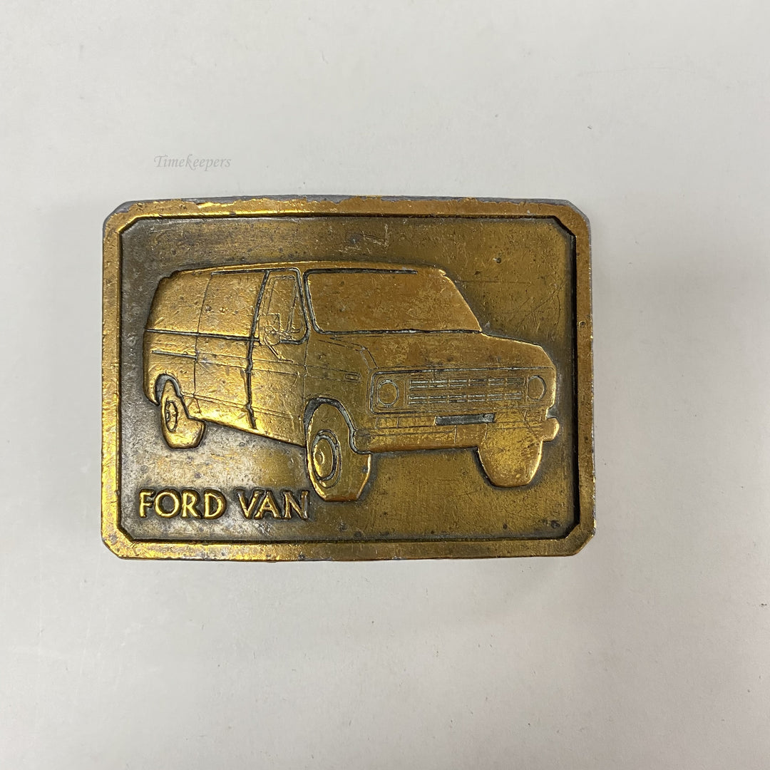 f612 Vintage Gold Tone Limited Edition Belt Buckle Ford Van