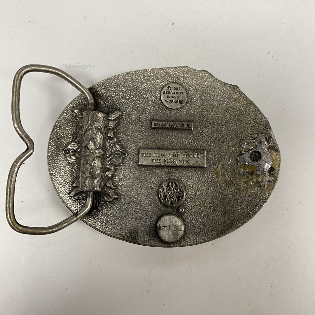 f631 Vintage Silver Tone Brass Limited Edition Men's Belt Buckle US Marines
