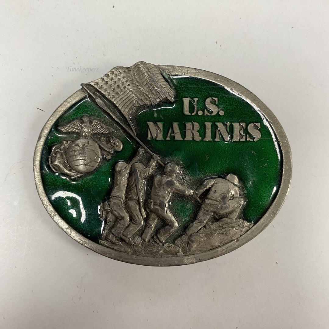 f631 Vintage Silver Tone Brass Limited Edition Men's Belt Buckle US Marines