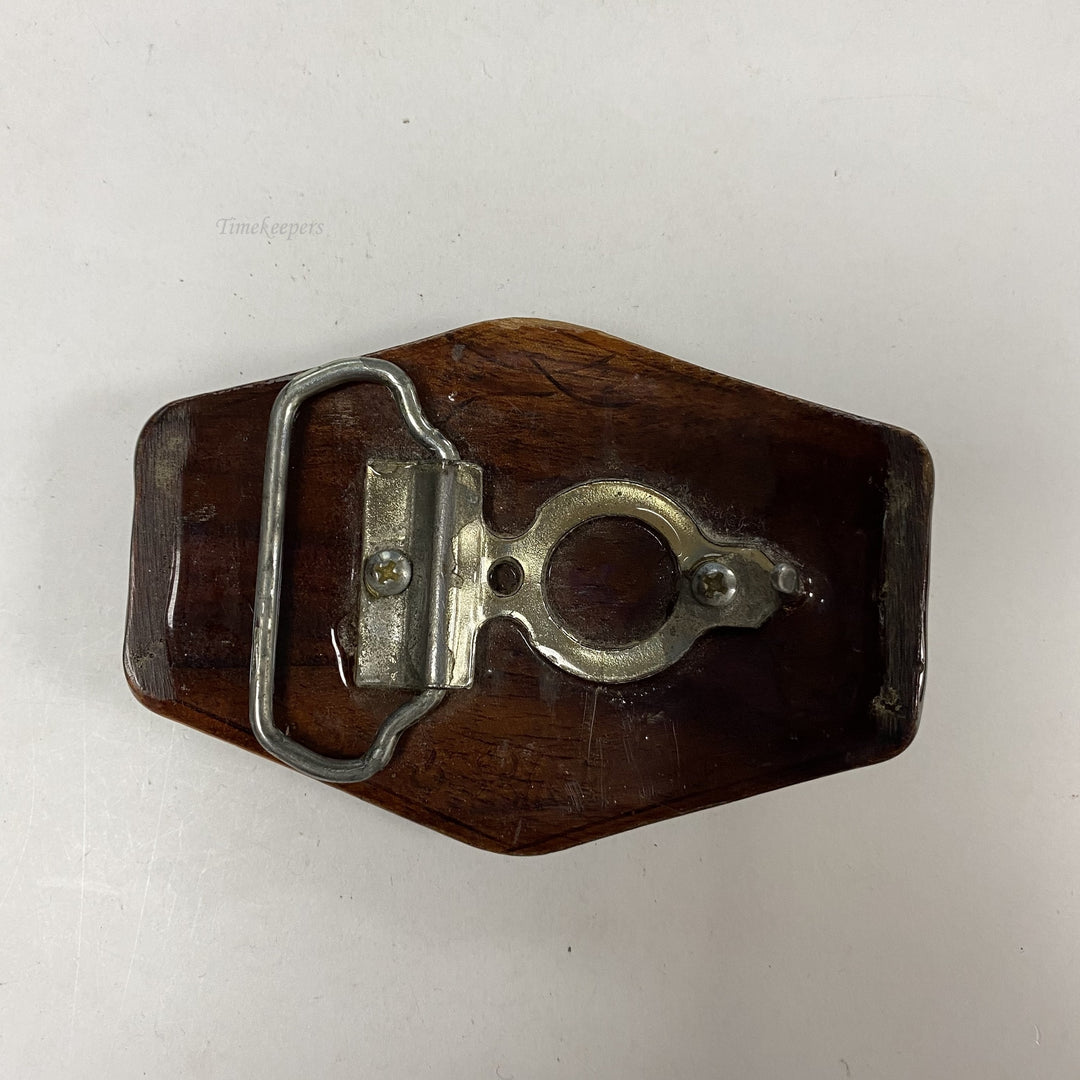 f639 Vintage Wood & Metal Limited Edition Men's Belt Buckle