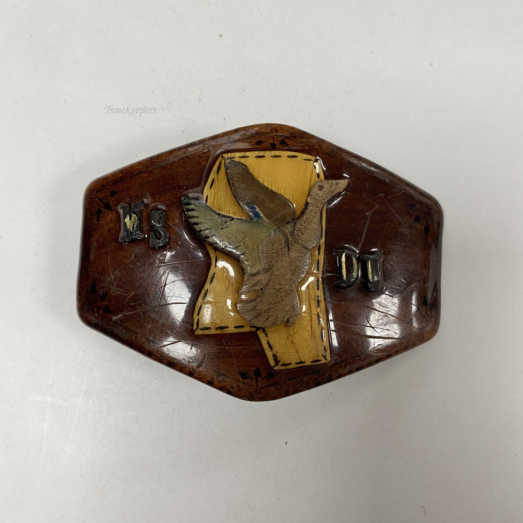 f639 Vintage Wood & Metal Limited Edition Men's Belt Buckle