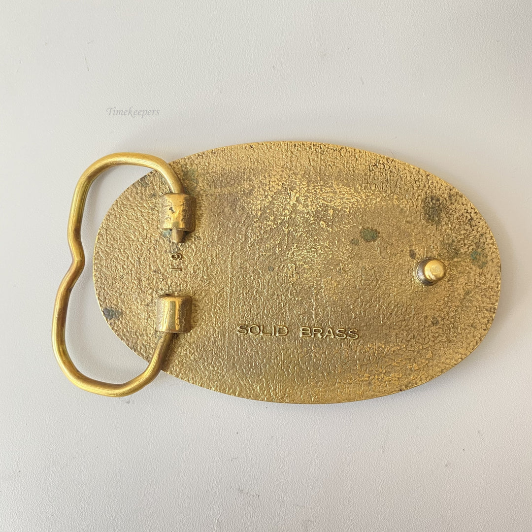 f664 Vintage Solid Brass Enamel Bird Limited Edition Men's Belt Buckle