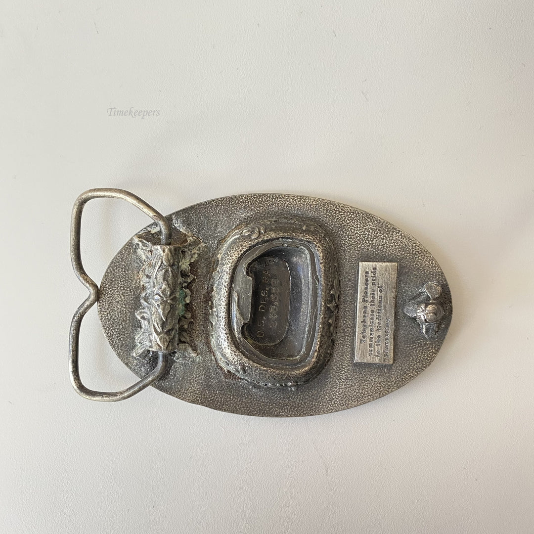 f665 Vintage Silver Tone Limited Edition Men's Belt Buckle Telephone Pioneers