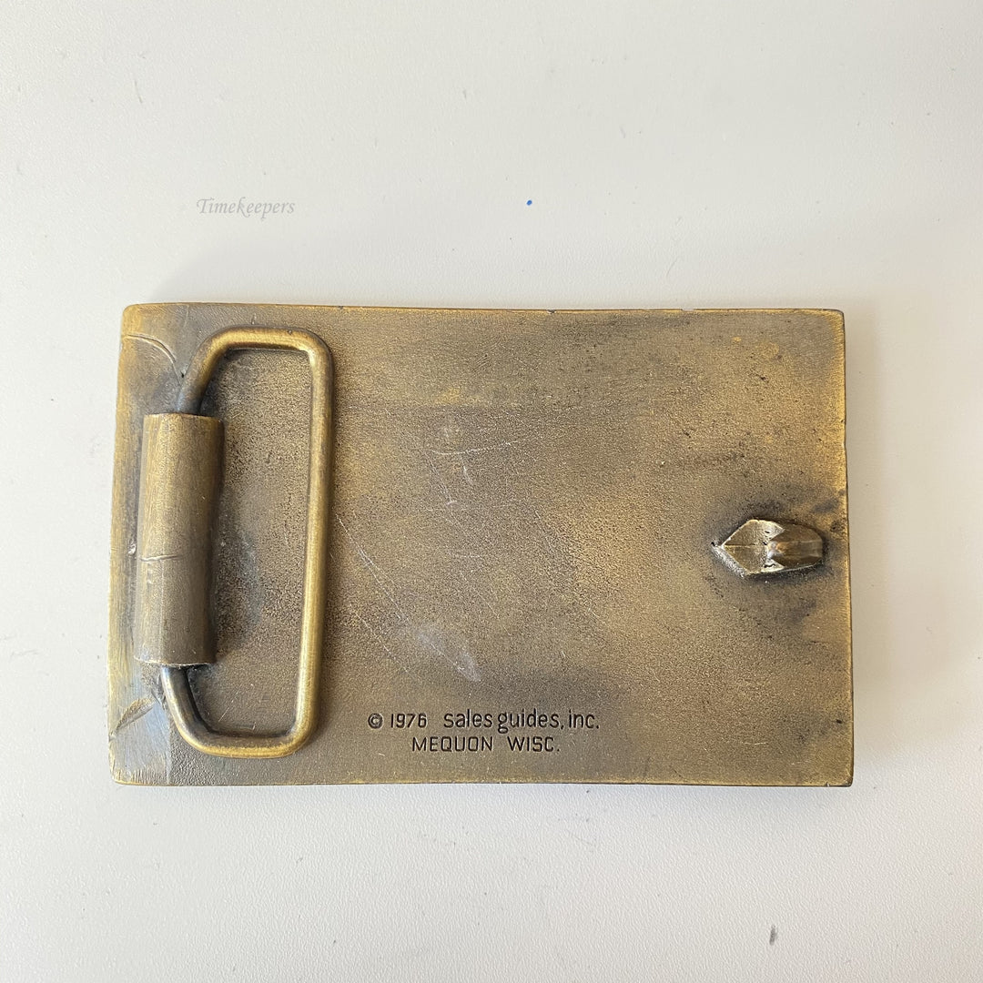 f672 Vintage Gold Tone Metal Limited Edition Men's Belt Buckle Fiat-Allis 1976