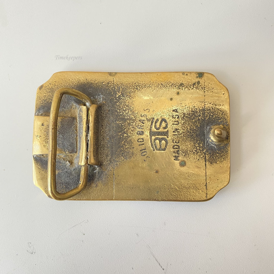 f674 Vintage Gold Tone Metal Limited Edition Men's Belt Buckle Solid Brass Birds