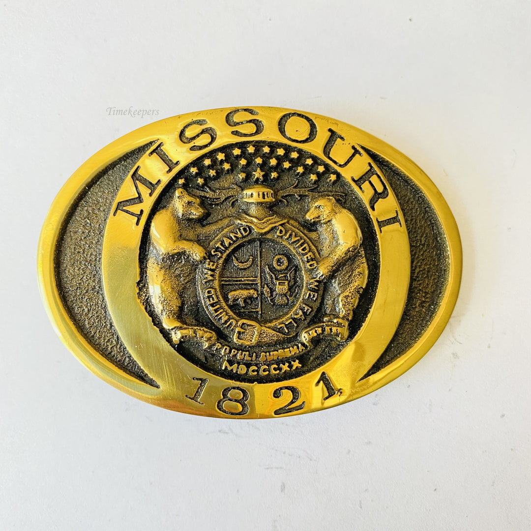 f684 Vintage Hand Cast in Brass Limited Men's Belt Buckle Missouri Statehood