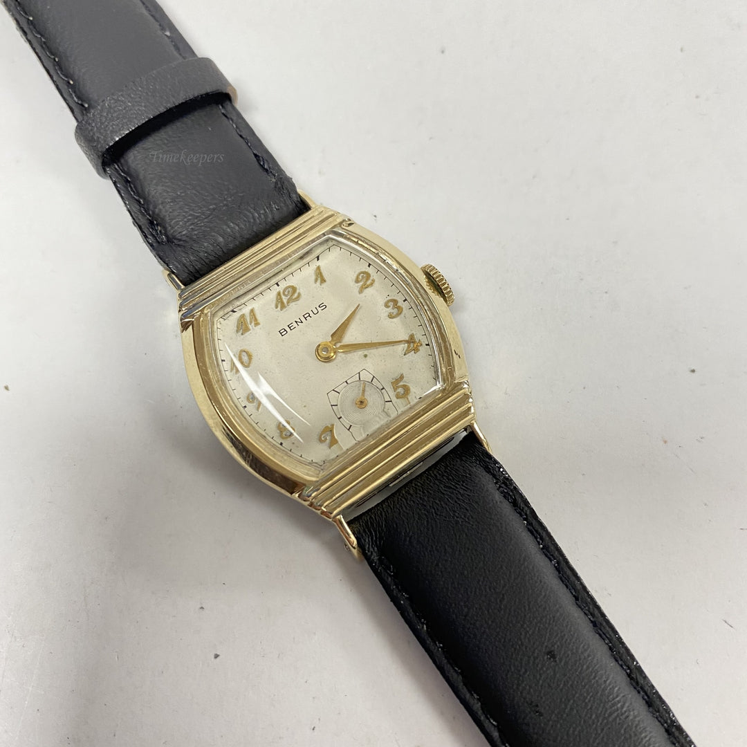 f749 Vintage Benrus Swiss Men's Wrist Watch Stainless steel 10K RGP Bezel 15J