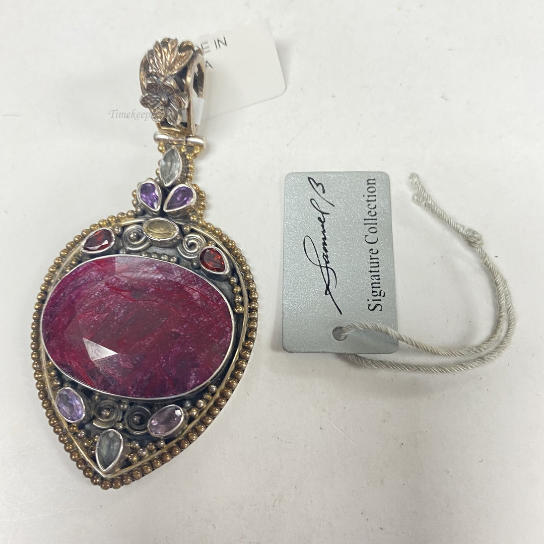 f760 Sterling Silver Pendant Signature Collection Samuel B Gemstone Eudialyte