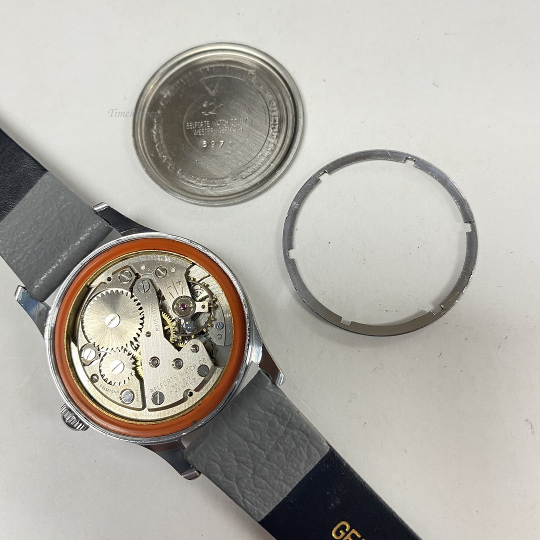 f774 Vintage Belforte Mechanical Men's Wrist Watch Chromium & Stainless Steel 7J