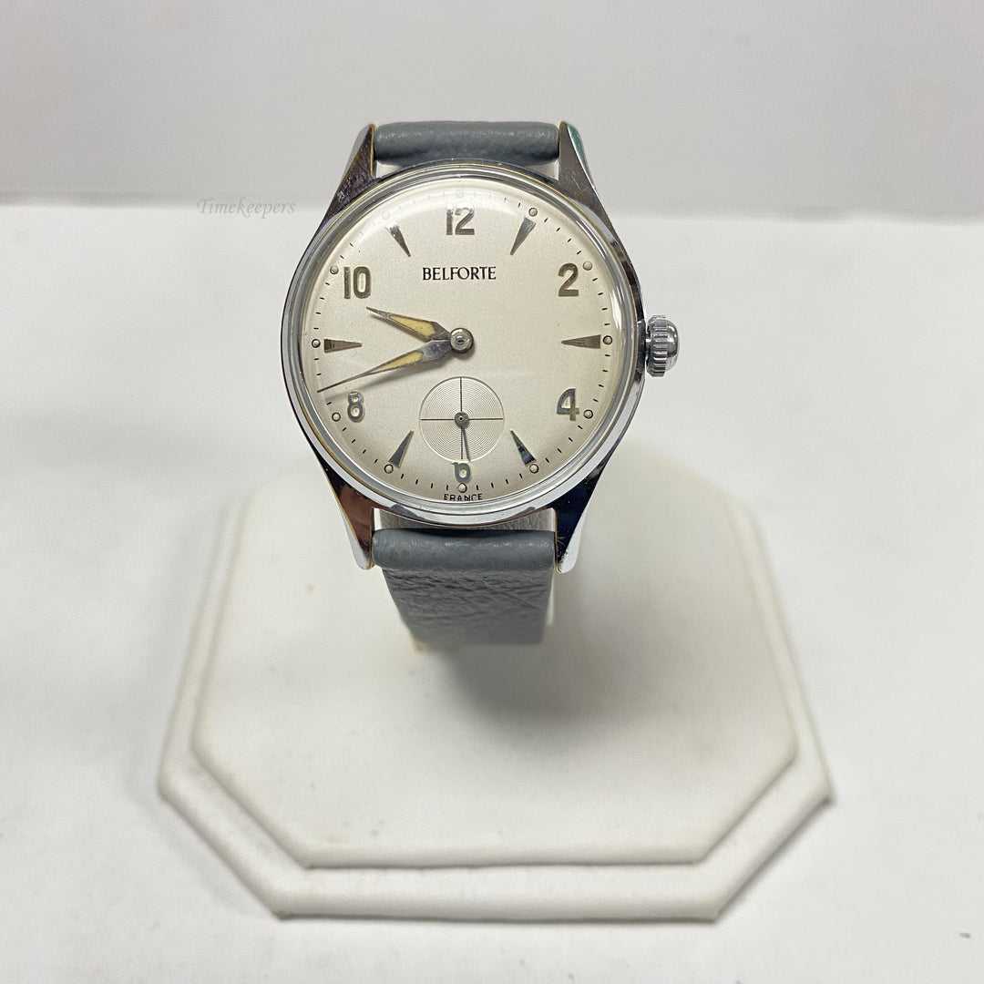 f774 Vintage Belforte Mechanical Men's Wrist Watch Chromium & Stainless Steel 7J