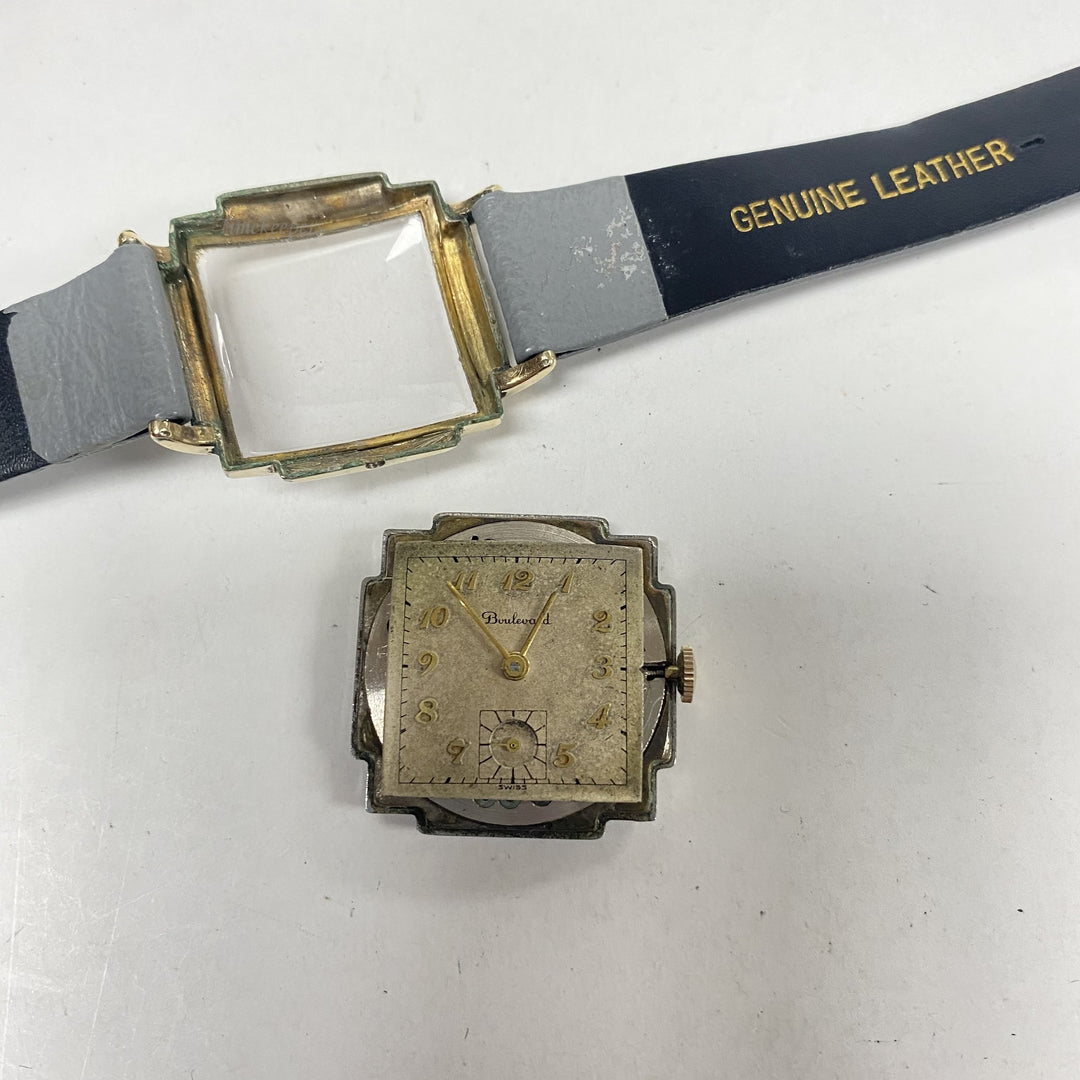 f775 Vintage Boulevard Swiss Mechanical Men's Wrist Watch Stainless Steel