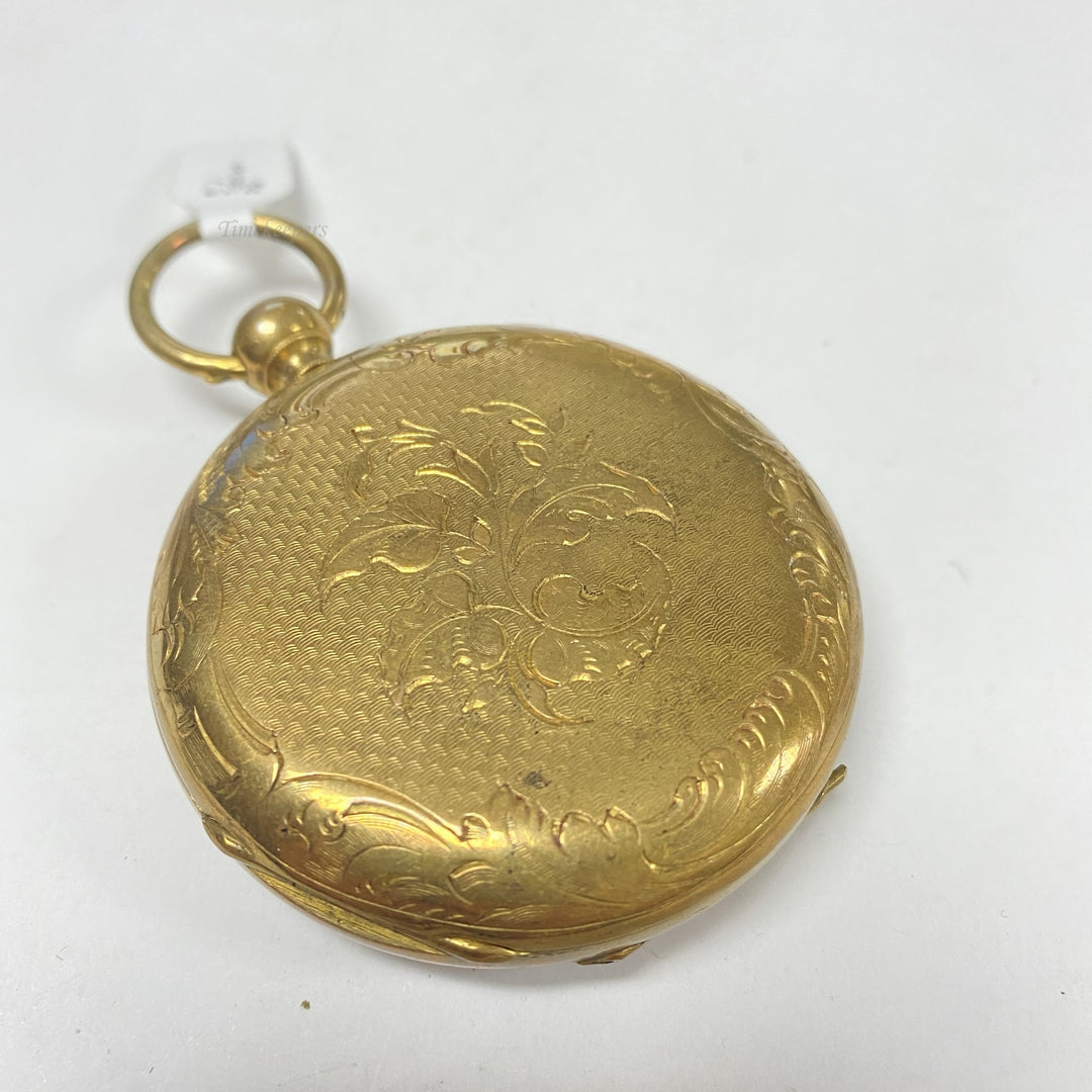 f886 Antique M.J.Tobias Liverpool Gold Tone Mechanical Pocket Watch