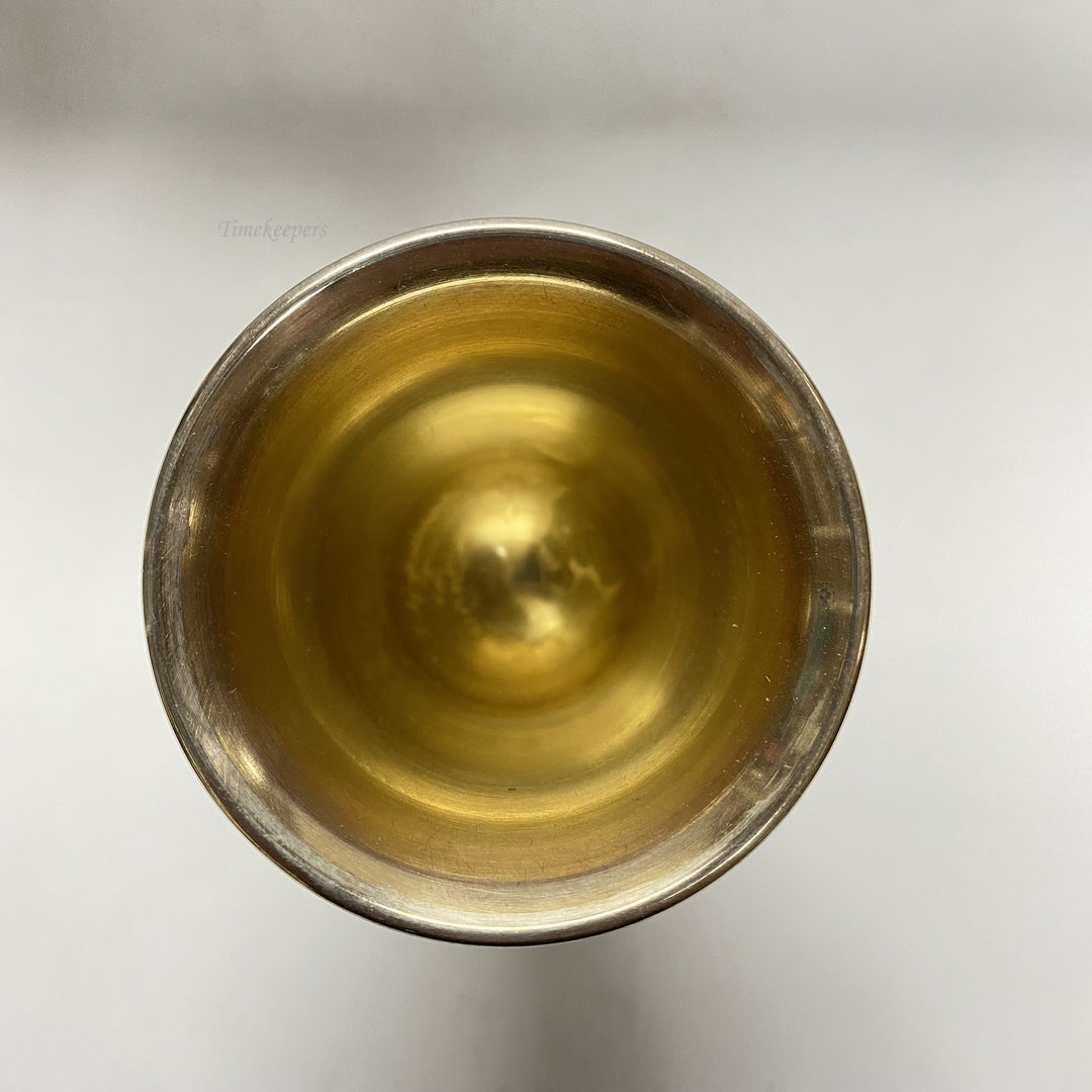 f932 Antique Hazorfim 925 Sterling Silver Kiddush Wine Goblet Cup Saucer Set of2