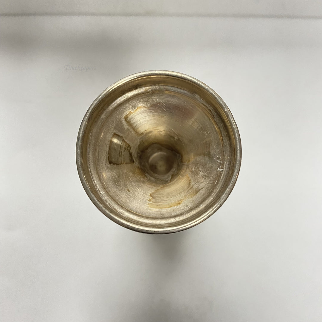 f932 Antique Hazorfim 925 Sterling Silver Kiddush Wine Goblet Cup Saucer Set of2