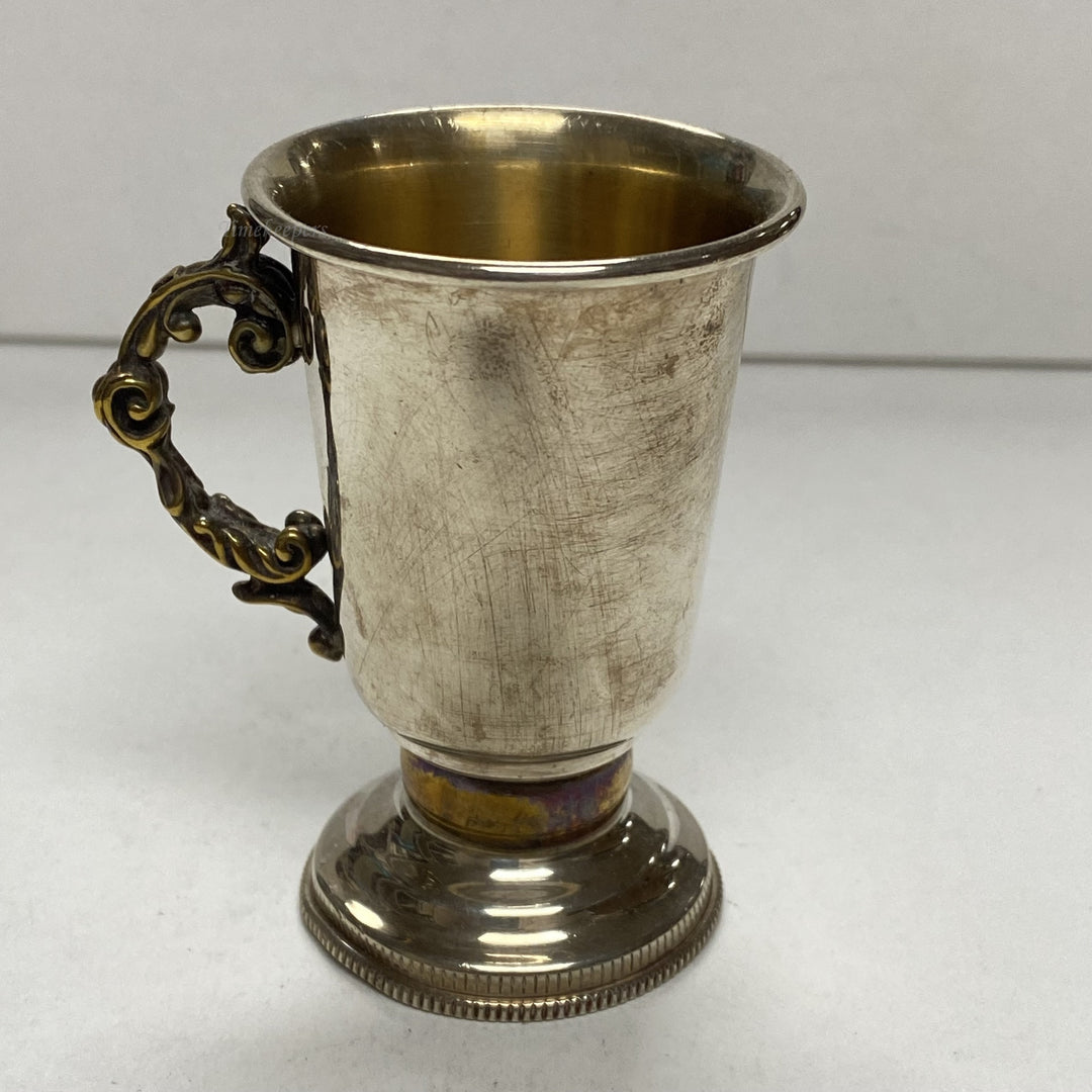 f935 Vintage Netafim Carved 925 Sterling Silver Israel Shabbat Kiddush Wine Cup