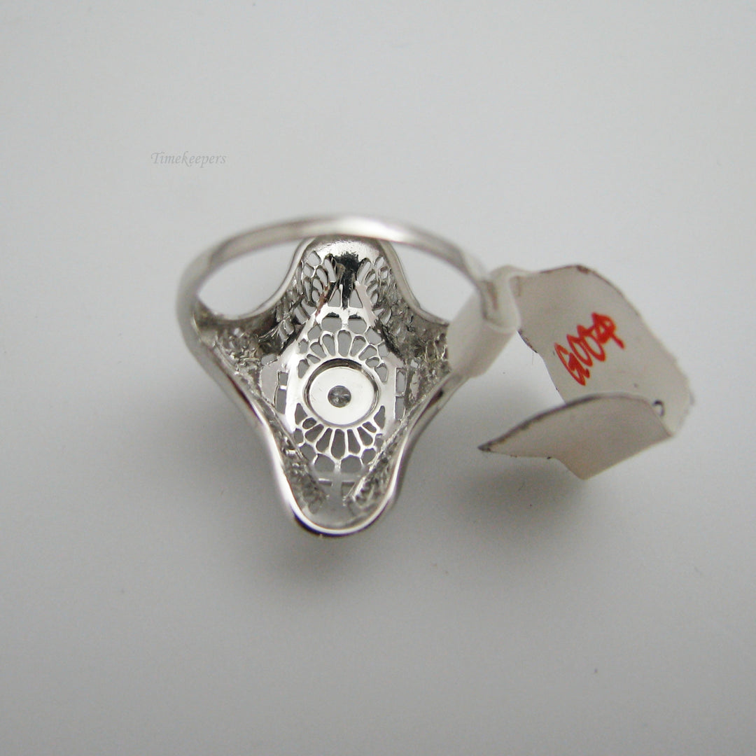 g004 Antique 10kt White Gold Diamond Statement Ring