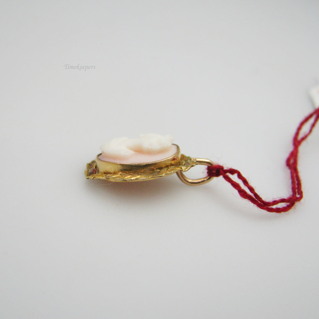 g011 Lovely 10k Yellow Gold Cameo Pendant