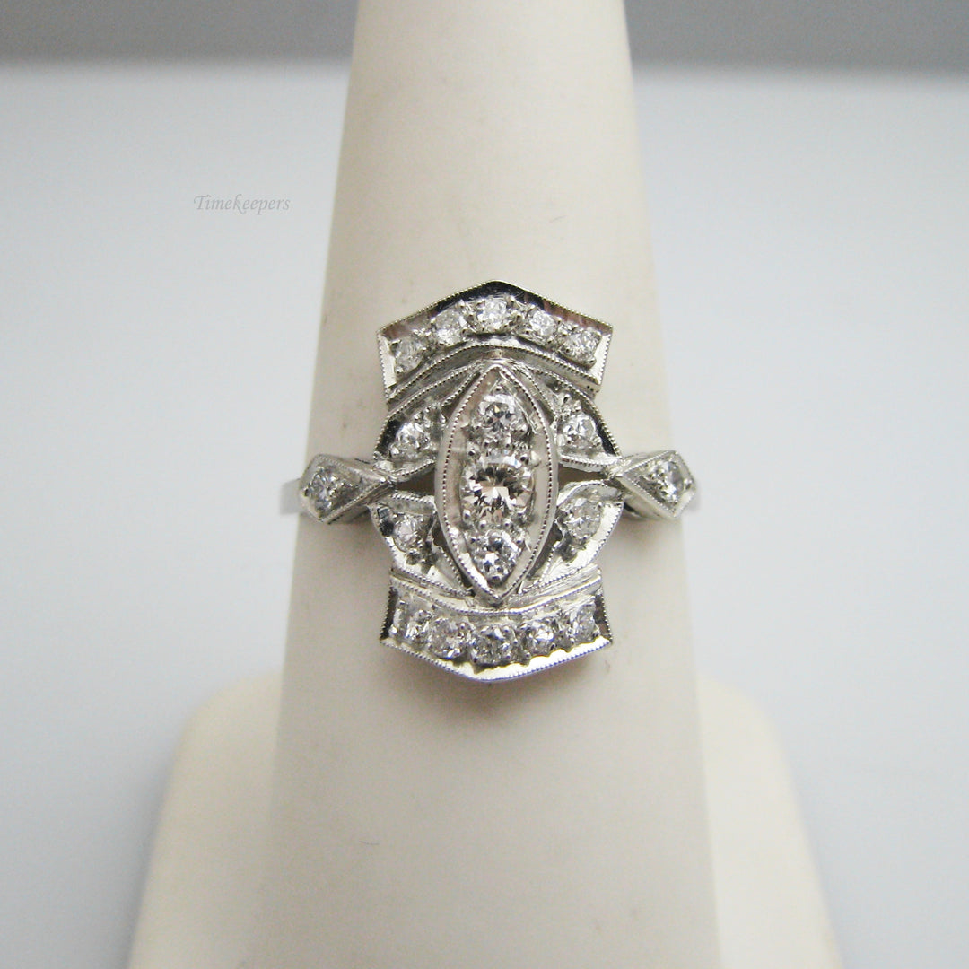 g019 Gorgeous Platinum Diamond Cocktail Ring