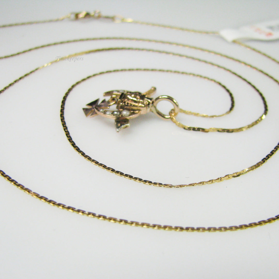 g021 14k Yellow Gold 24" Shriner Pendant Men's Necklace