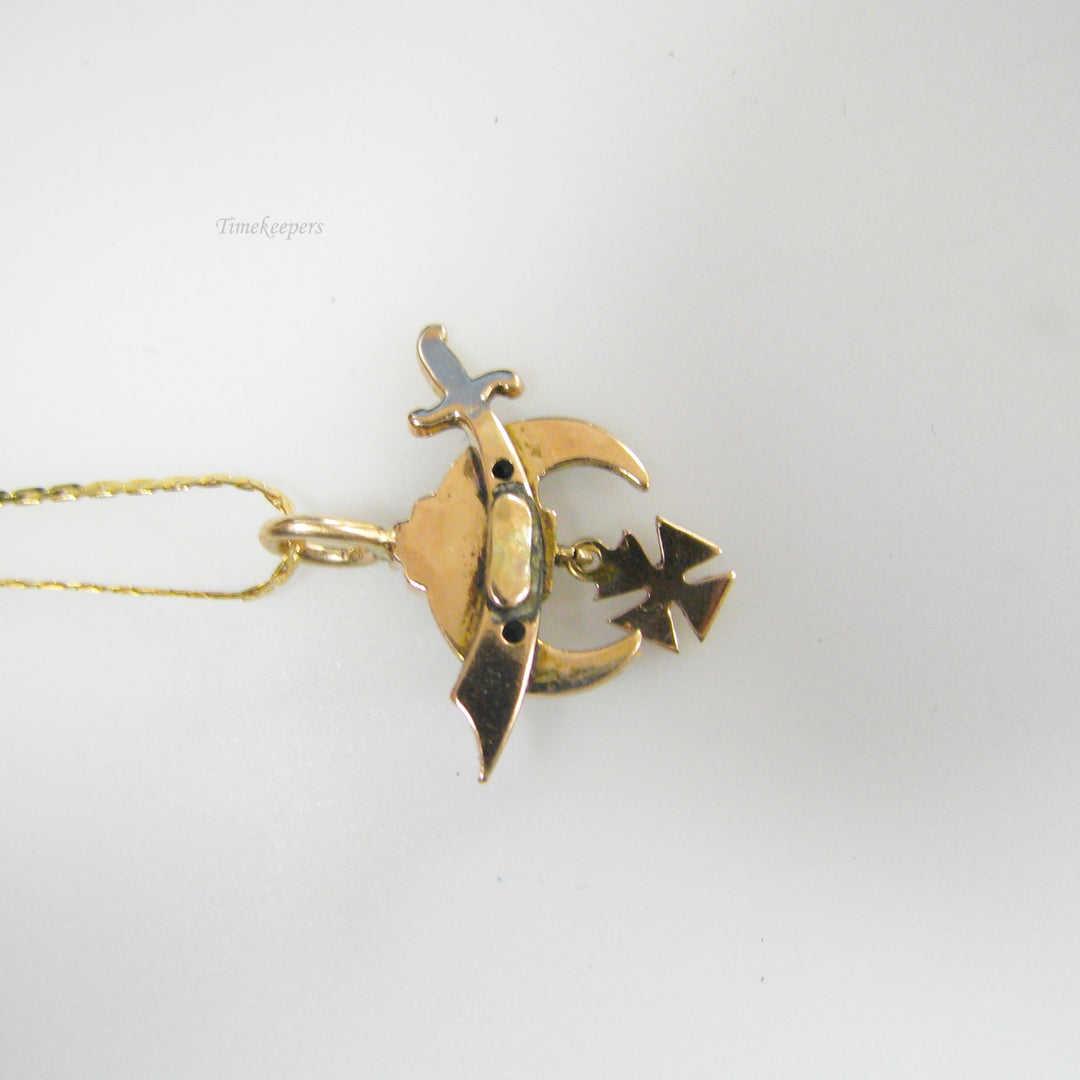 g021 14k Yellow Gold 24" Shriner Pendant Men's Necklace