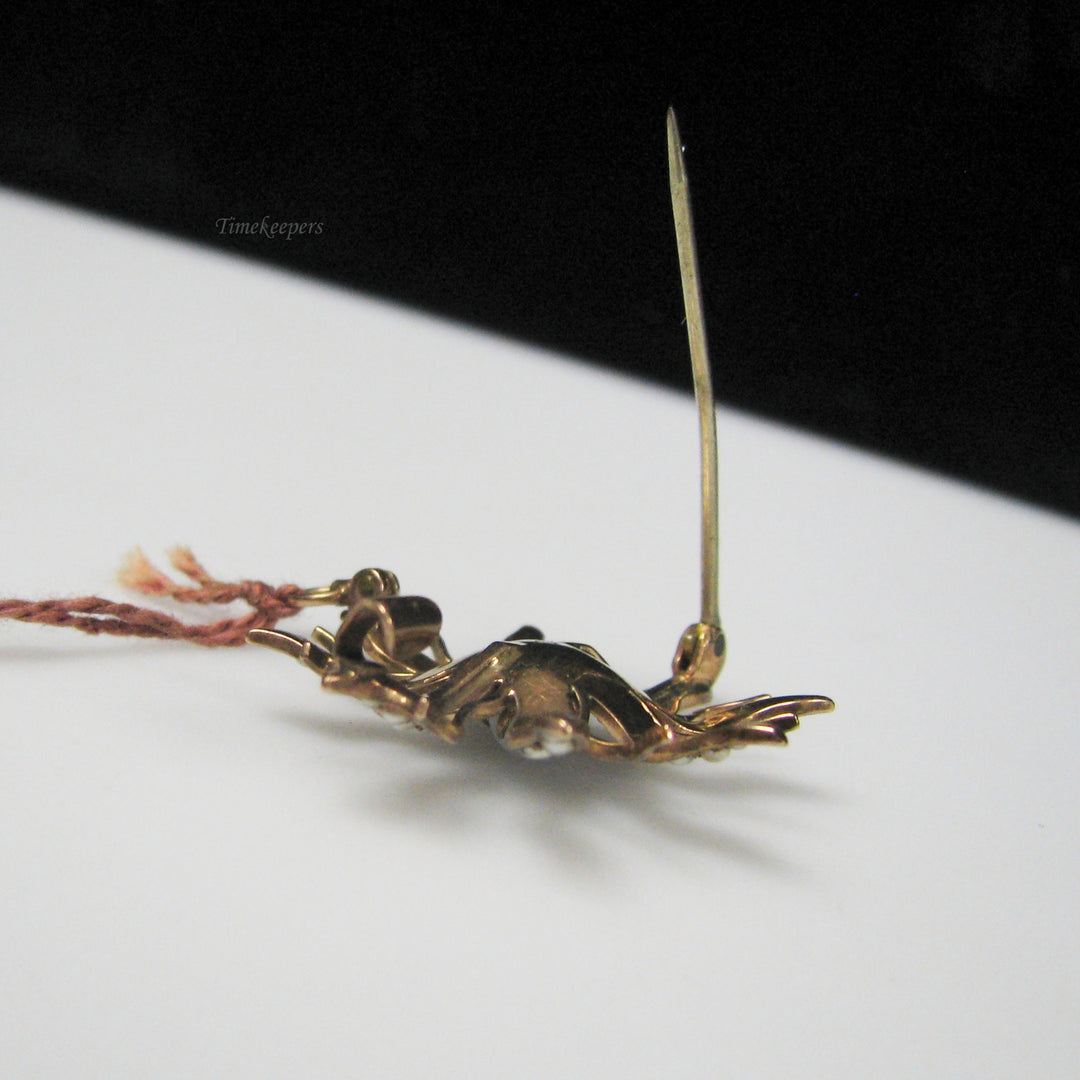 g027 Elegant 9k Yellow Gold Opal &amp; Seed Pearl Flower Pendant